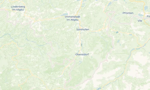 Regenradar Obermaiselstein: aktuelle Niederschläge in Obermaiselstein und Umgebung, Stand 18. Oktober 2026 um 11:25 Uhr