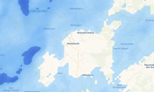 Regenradar Vorschaubild - Aktuelle Niederschläge in Obernbreit und Umgebung