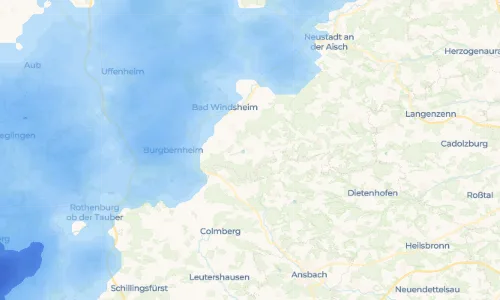 Regenradar Vorschaubild - Aktuelle Niederschläge in Obernzenn und Umgebung