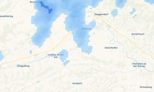 Regenradar Vorschaubild - Aktuelle Niederschläge in Oberpöringermoos und Umgebung