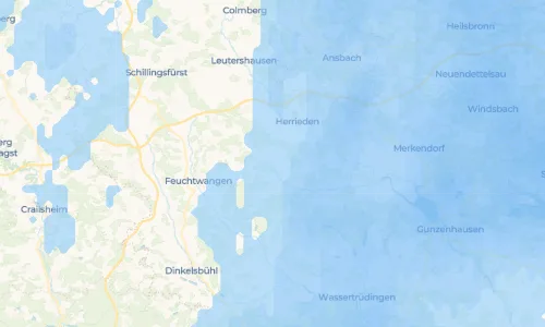 Regenradar Oberschönbronn: aktuelle Niederschläge in Oberschönbronn und Umgebung, Stand 21. Oktober 2026 um 1:30 Uhr