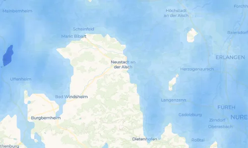 Regenradar Vorschaubild - Aktuelle Niederschläge in Oberschweinach und Umgebung
