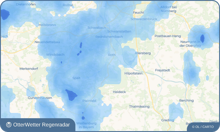 Wetter-Widget-Vorschau mit Vorhersagedaten für Obersteinbach an der Haide