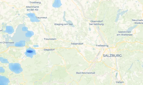 Regenradar Oberteisendorf: aktuelle Niederschläge in Oberteisendorf und Umgebung, Stand 28. Oktober 2026 um 9:05 Uhr