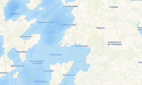 Regenradar Vorschaubild - Aktuelle Niederschläge in Obertrubach und Umgebung