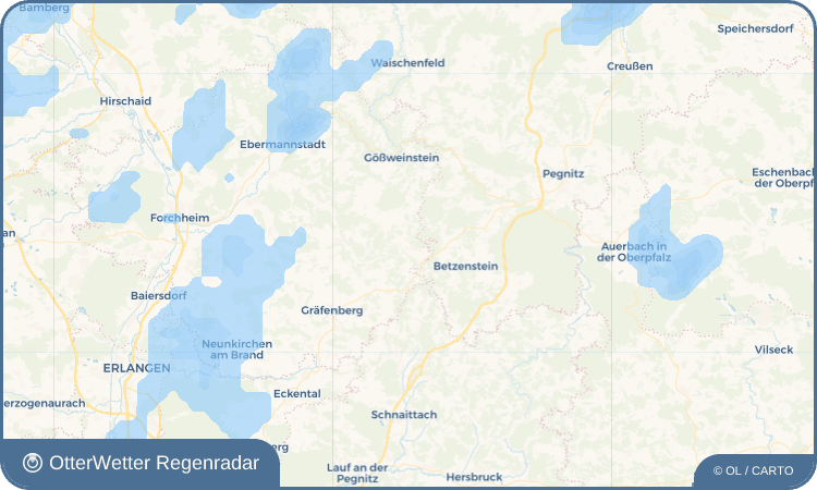 OtterWetter Regenradar-Widget Obertrubach