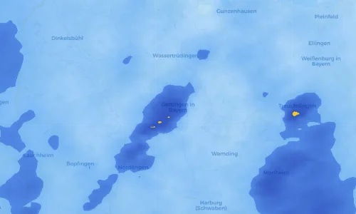 Regenradar Vorschaubild - Aktuelle Niederschläge in Oettingen in Bayern und Umgebung