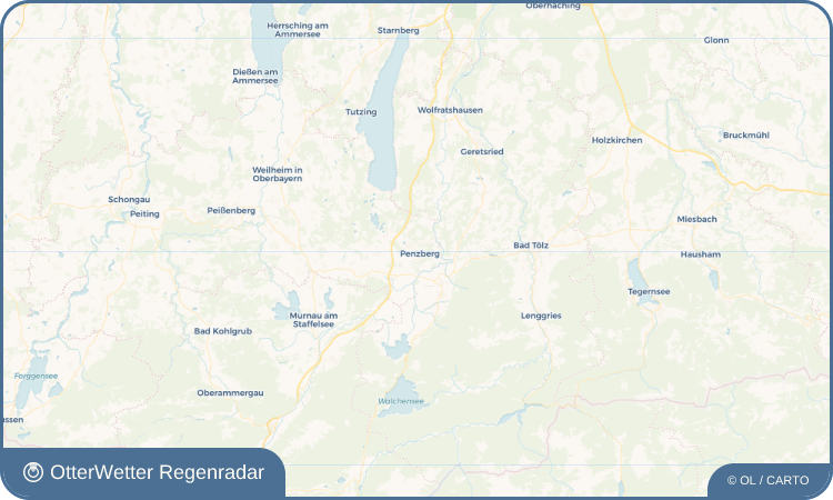 Widget-Vorschau für Penzberg Wetter-Widget-Vorschau mit Vorhersagedaten für Penzberg