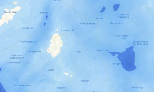 Regenradar Vorschaubild - Aktuelle Niederschläge in Pfaffenhofen (Roth) und Umgebung