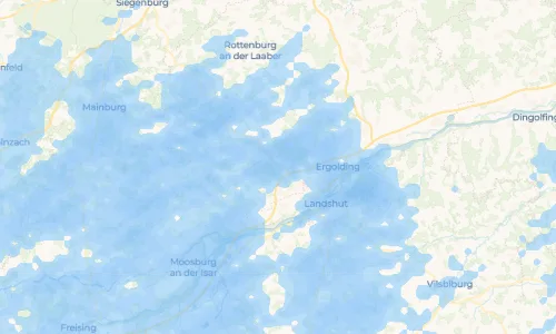 Regenradar Pfettrach: aktuelle Niederschläge in Pfettrach und Umgebung, Stand 22. Oktober 2026 um 6:30 Uhr