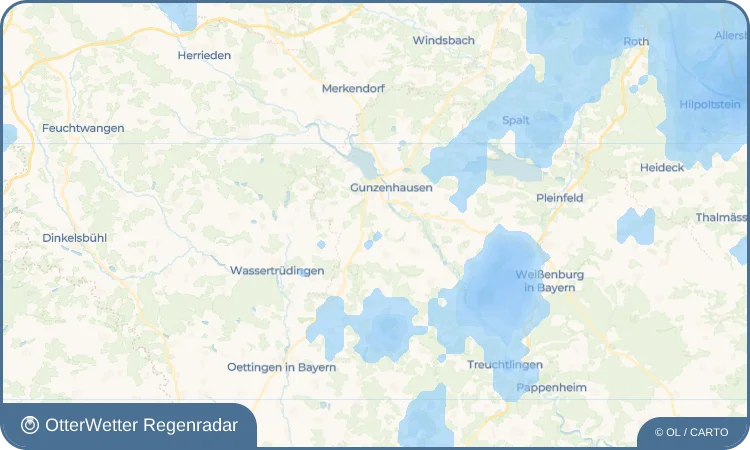 Wetter-Widget-Vorschau mit Vorhersagedaten für Pflaumfeld