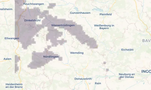Regenradar Vorschaubild - Aktuelle Niederschläge in Polsingen und Umgebung