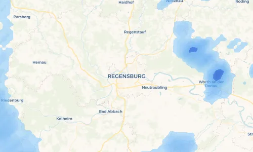 Regenradar Vorschaubild - Aktuelle Niederschläge in Regensburg und Umgebung