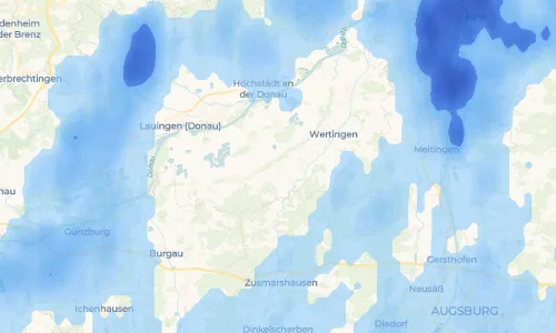 Regenradar-Vorschau: aktuelle Niederschläge in Riedsend und Umgebung