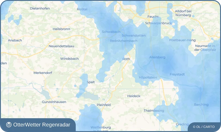 Wetter-Widget-Vorschau mit Vorhersagedaten für Rittersbach