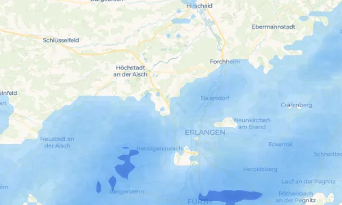 Regenradar Röhrach: aktuelle Niederschläge in Röhrach und Umgebung, Stand 19. Oktober 2026 um 21:30 Uhr