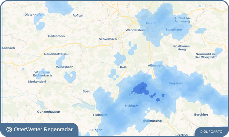 Widget-Vorschau für Rothaurach Wetter-Widget-Vorschau mit Vorhersagedaten für Rothaurach
