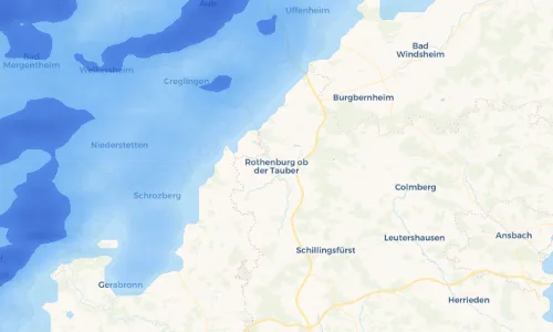 Regenradar Vorschaubild - Aktuelle Niederschläge in Rothenburg ob der Tauber und Umgebung