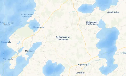 Regenradar Vorschaubild - Aktuelle Niederschläge in Rottenburg an der Laaber und Umgebung