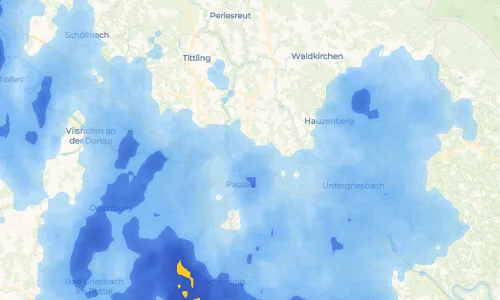 Regenradar Vorschaubild - Aktuelle Niederschläge in Salzweg und Umgebung