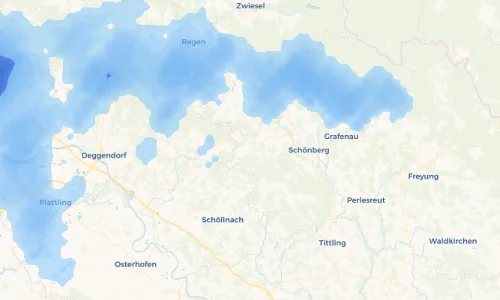Regenradar Vorschaubild - Aktuelle Niederschläge in Schöfweg und Umgebung