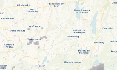 Regenradar Vorschaubild - Aktuelle Niederschläge in Schongau und Umgebung