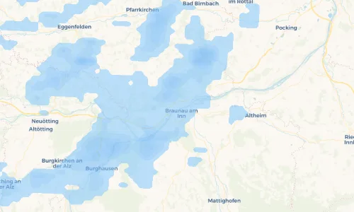 Regenradar Vorschaubild - Aktuelle Niederschläge in Simbach am Inn und Umgebung