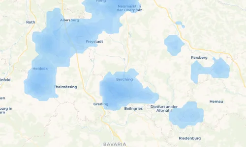 Regenradar Vorschaubild - Aktuelle Niederschläge in Sollngriesbach und Umgebung