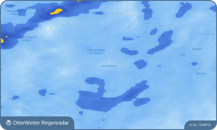 Wetter-Widget-Vorschau mit Vorhersagedaten für Sonthofen