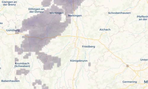 Regenradar Vorschaubild - Aktuelle Niederschläge in Stadtbergen und Umgebung