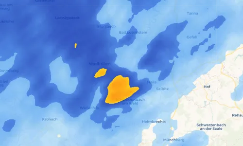 Regenradar Vorschaubild - Aktuelle Niederschläge in Steinbach b.Geroldsgrün und Umgebung