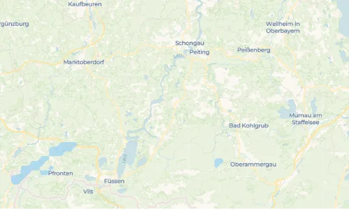 Regenradar Steingaden: aktuelle Niederschläge in Steingaden und Umgebung, Stand 20. Oktober 2026 um 0:40 Uhr