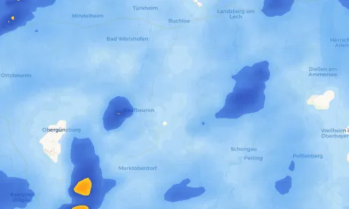 Regenradar Vorschaubild - Aktuelle Niederschläge in Stöttwang und Umgebung