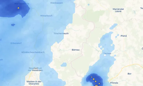 Regenradar Vorschaubild - Aktuelle Niederschläge in Tännersreuth und Umgebung
