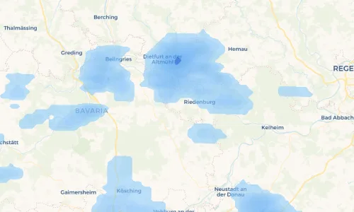 Regenradar Vorschaubild - Aktuelle Niederschläge in Thann und Umgebung