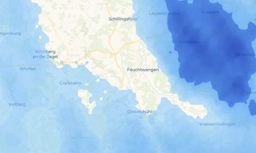 Regenradar Tribur: aktuelle Niederschläge in Tribur und Umgebung, Stand 19. Oktober 2026 um 10:00 Uhr