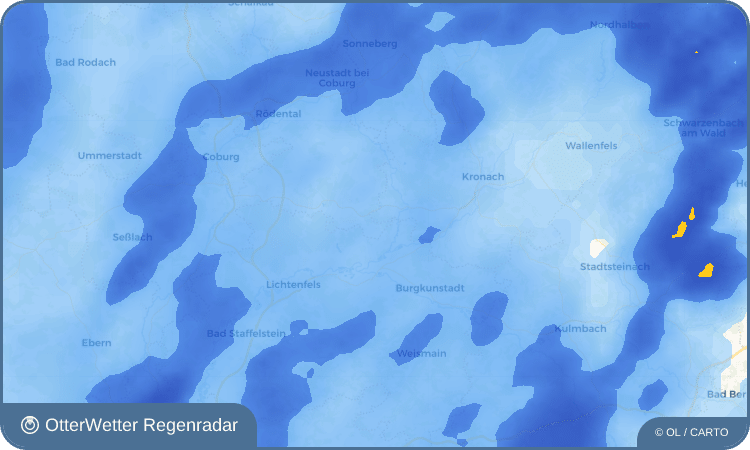 Wetter-Widget-Vorschau mit Vorhersagedaten für Trübenbach