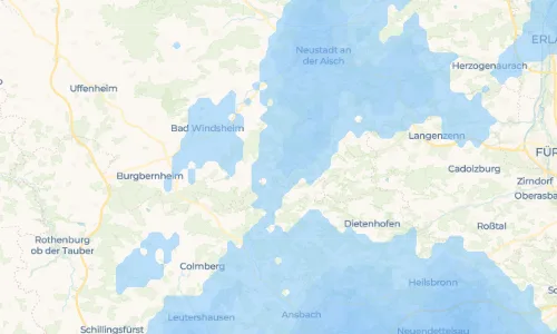 Regenradar Vorschaubild - Aktuelle Niederschläge in Unteraltenbernheim und Umgebung