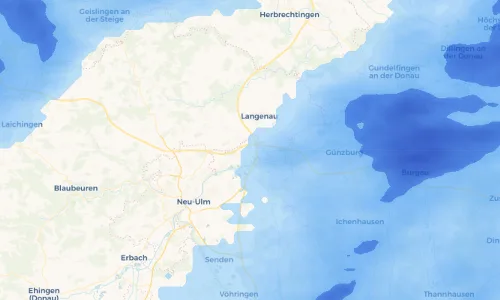 Regenradar Vorschaubild - Aktuelle Niederschläge in Unterelchingen und Umgebung