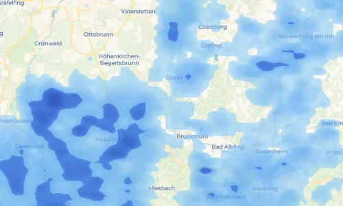 Regenradar-Vorschau: aktuelle Niederschläge in Unterlaus und Umgebung
