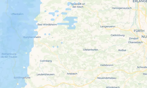 Regenradar Unternbibert: aktuelle Niederschläge in Unternbibert und Umgebung, Stand 24. Oktober 2026 um 19:15 Uhr