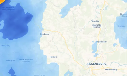 Regenradar Vorschaubild - Aktuelle Niederschläge in Unterpfraundorf und Umgebung