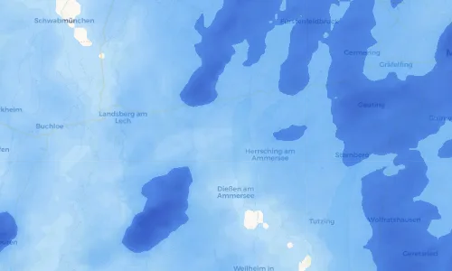 Regenradar Vorschaubild - Aktuelle Niederschläge in Utting am Ammersee und Umgebung