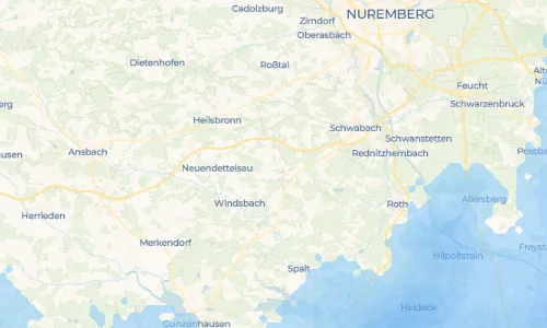 Regenradar Veitsaurach: aktuelle Niederschläge in Veitsaurach und Umgebung, Stand 24. Oktober 2026 um 1:20 Uhr