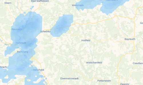 Regenradar Voitmannsdorf: aktuelle Niederschläge in Voitmannsdorf und Umgebung, Stand 21. Oktober 2026 um 22:45 Uhr