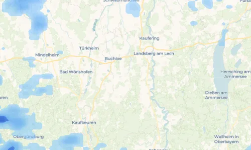 Regenradar-Vorschau: aktuelle Niederschläge in Waal und Umgebung