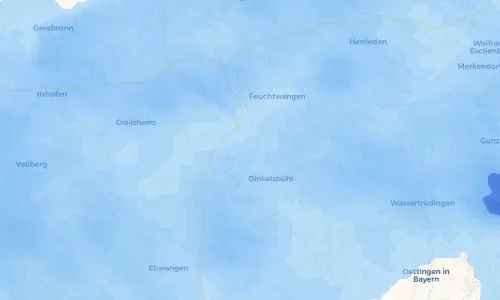 Regenradar-Vorschau: aktuelle Niederschläge in Waldhäuslein und Umgebung
