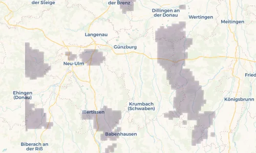 Regenradar Vorschaubild - Aktuelle Niederschläge in Waldstetten und Umgebung