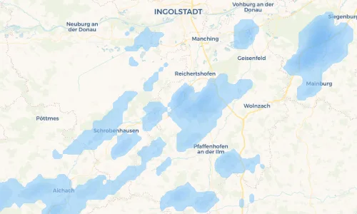 Regenradar Vorschaubild - Aktuelle Niederschläge in Weichenried und Umgebung