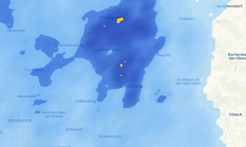 Regenradar Vorschaubild - Aktuelle Niederschläge in Weidenhüll bei Leienfels und Umgebung
